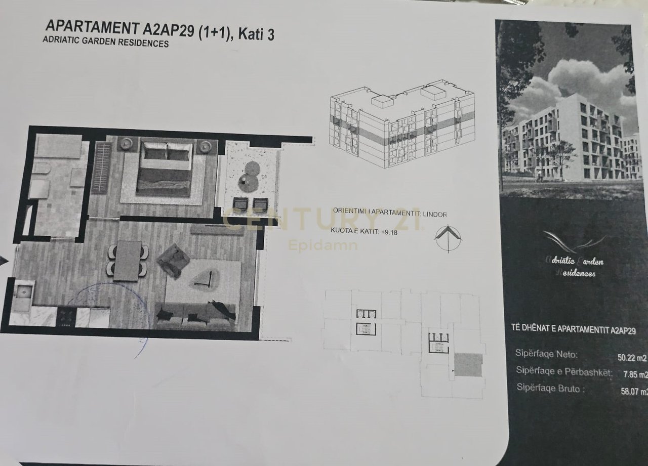 Apartment 1+1 for sale at Adriatic Garden Residence, Golem!