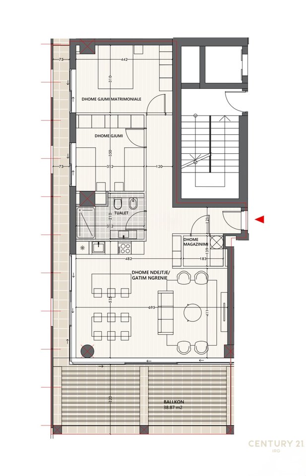 Shitet Apartament 2+1 ne Vlora Marina