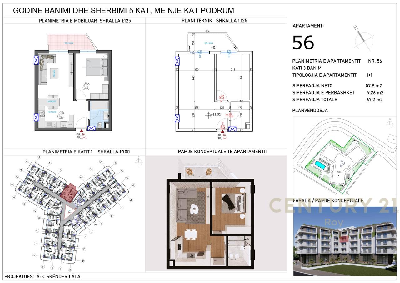 APPARTAMENTO 1+1 IN VENDITA A QERRET, NUOVA COSTRUZIONE!!