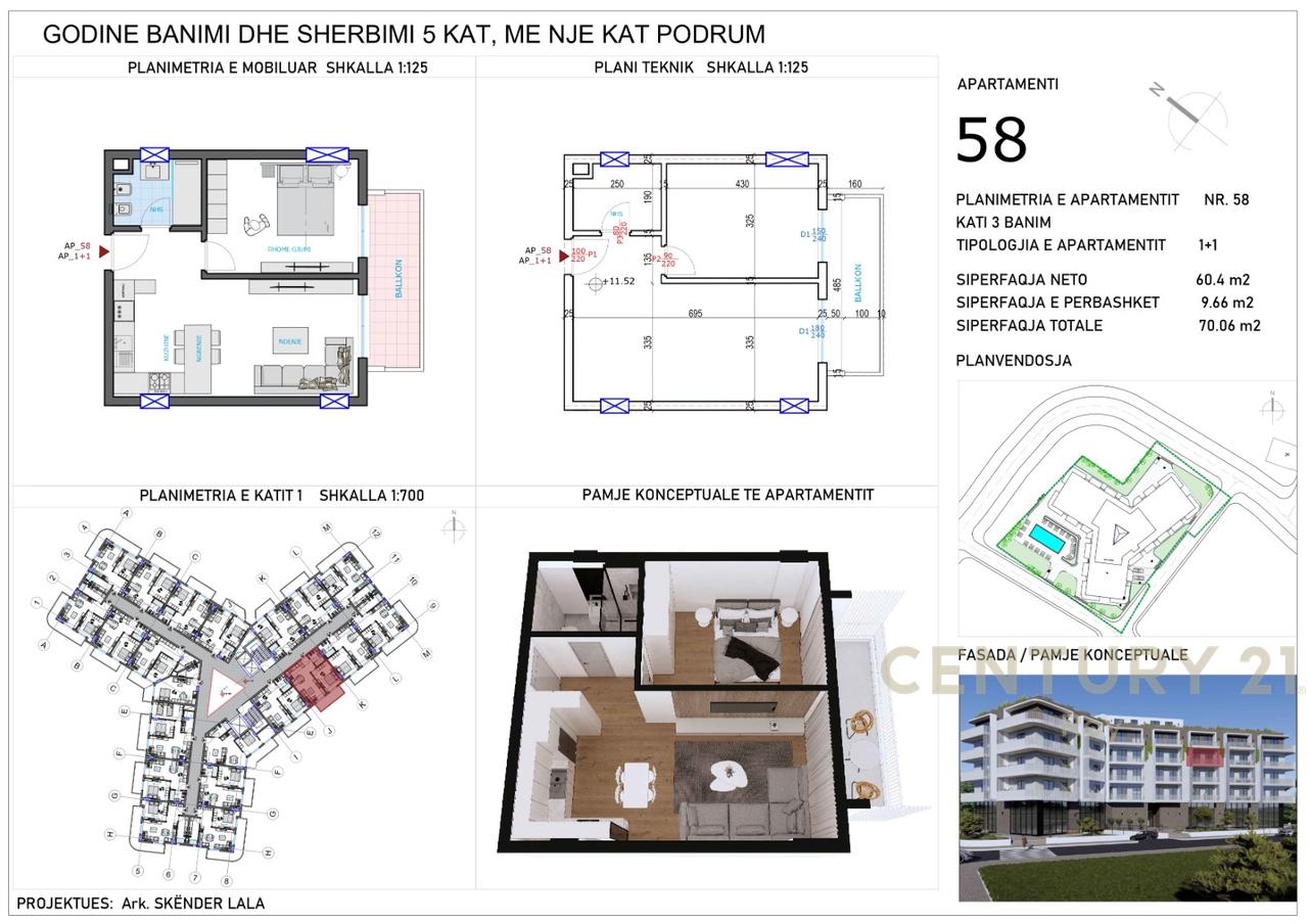 APPARTAMENTO 1+1 IN VENDITA A QERRET, NUOVA COSTRUZIONE!!