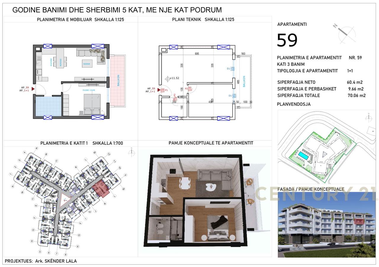 APPARTAMENTO 1+1 IN VENDITA A QERRET, NUOVA COSTRUZIONE!!