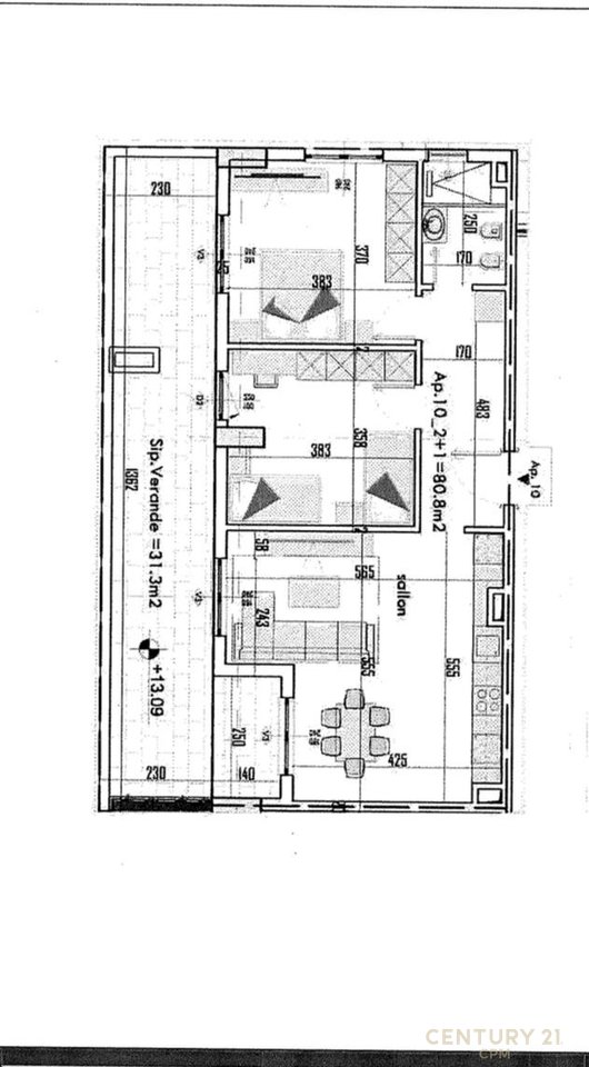 2+1 Apartment with veranda for Sale in Paskuqan, Tirana