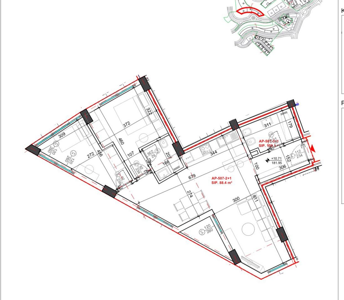 Apartment 2+1 for Sale at Kodra e Diellit Residence 2