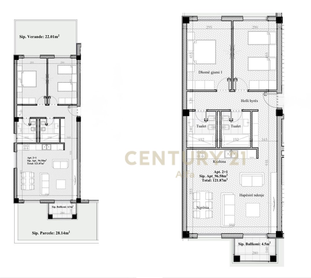 Apartment 2+1+2 with veranda for sale at Rolling Hills Lake!