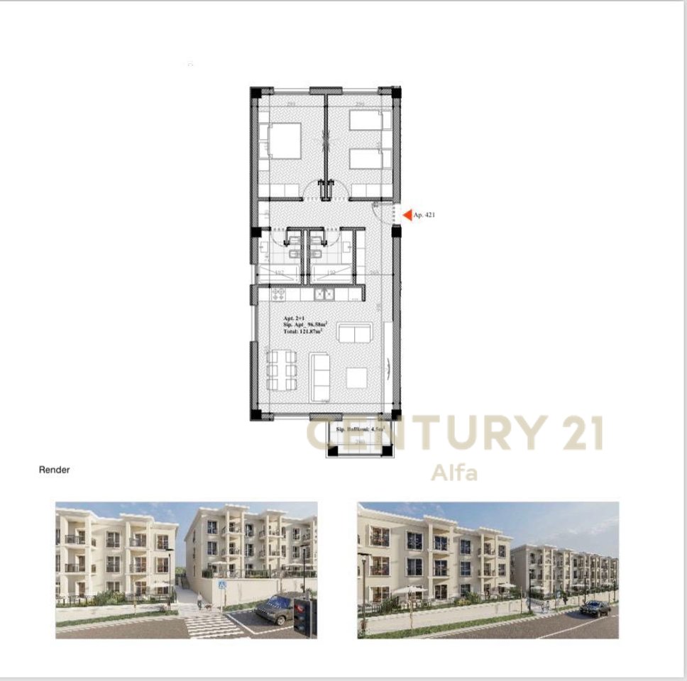Shitet apartament 2+1+2 tek Rolling Hills Liqeni