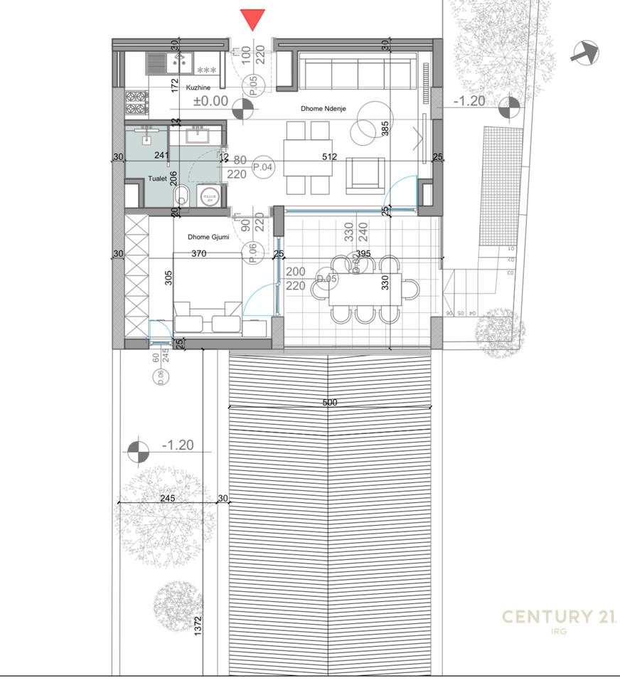 Apartament me oborr ne Rezidencen Turquoise Marina!