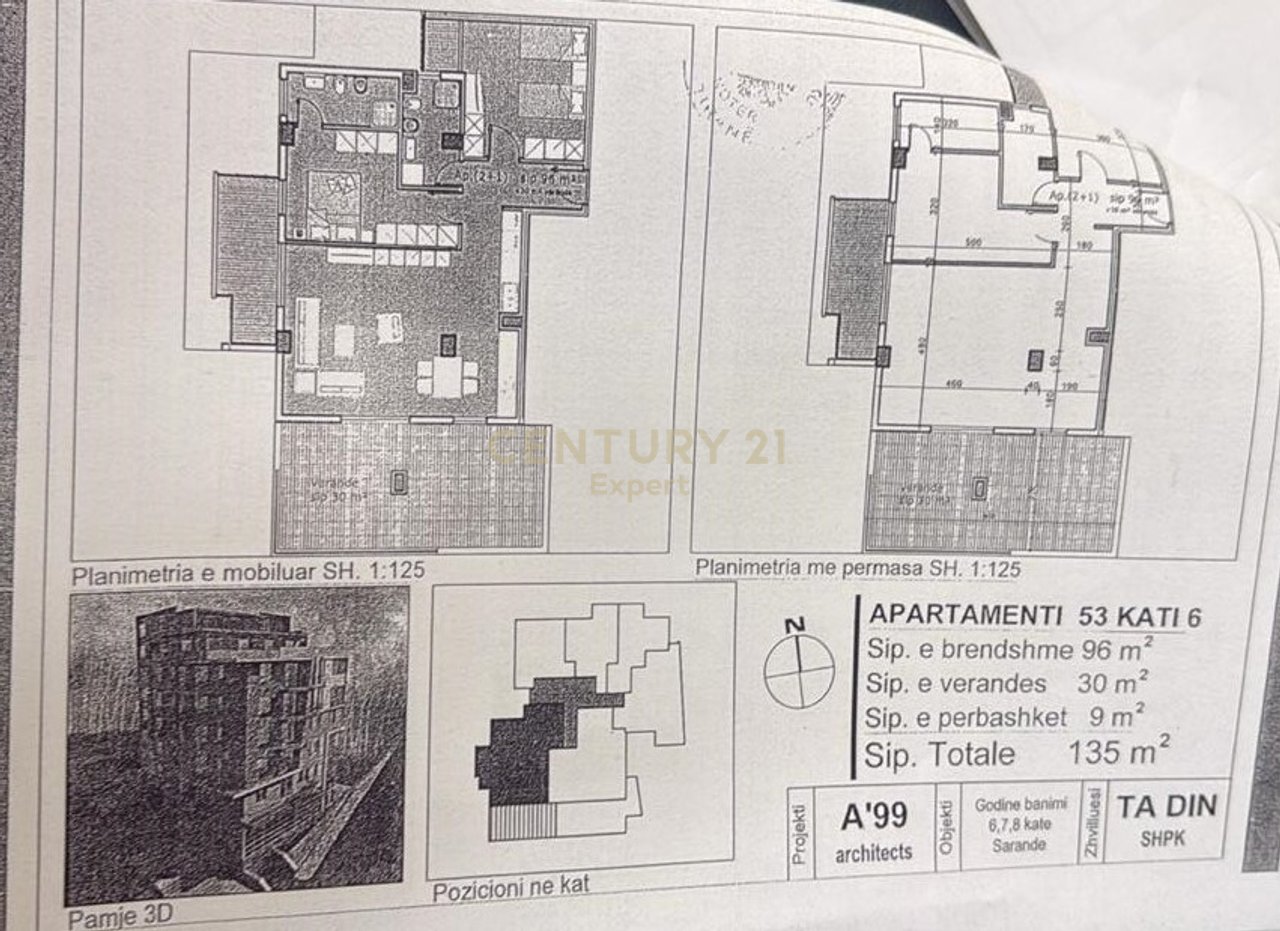 SARANDË, SHESIM APARTAMENT 2+1+2 + VERANDE  NË PORTIN E LIMIONIT