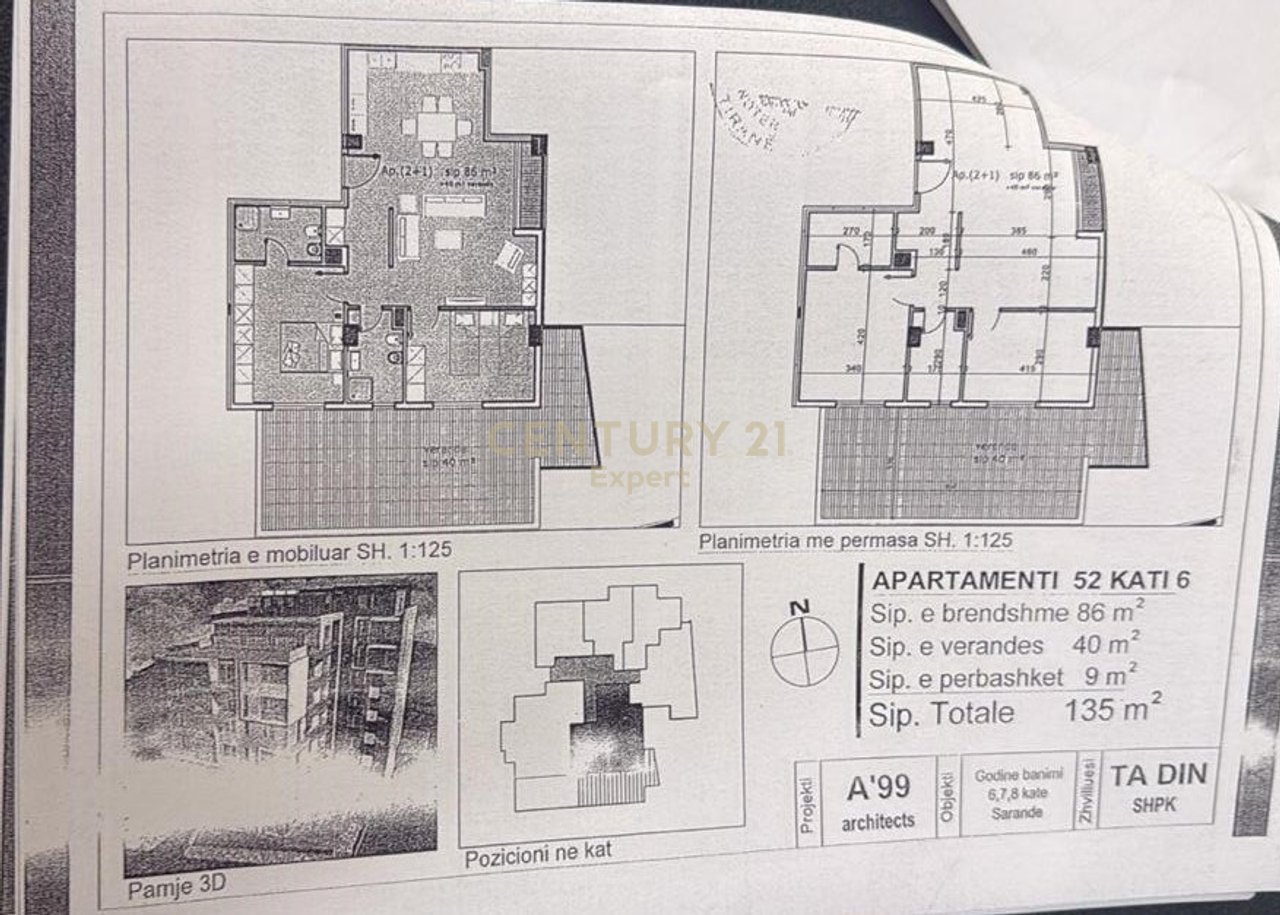 SARANDË, SHESIM APARTAMENT 2+1+2 + VERANDE  NË PORTIN E LIMIONIT