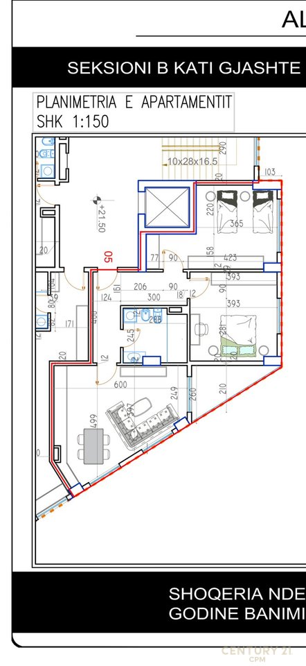 SHITET APARTAMENT 2+1+2 TEK KUPA PASKUQAN !