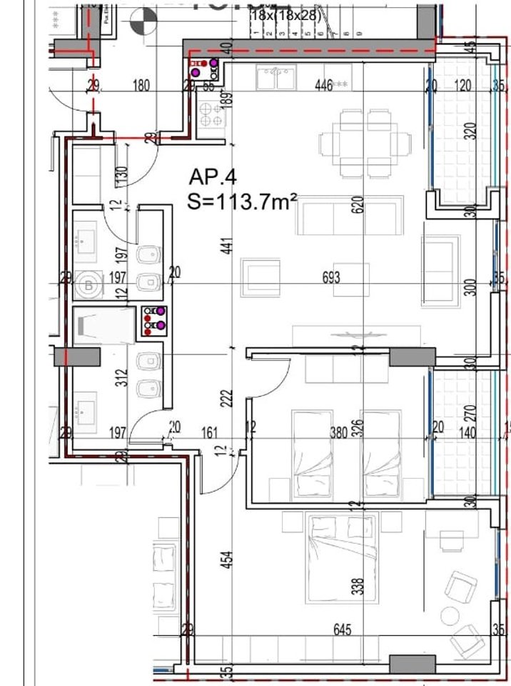 SHITET APARTAMENT 2+1+2 NE KOMPLEKSIN POSEIDON NE LUNGOMARE!