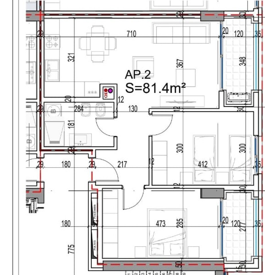 SHITET APARTAMENT 2+1 NE KOMPLEKSIN POSEIDON NE LUNGOMARE!