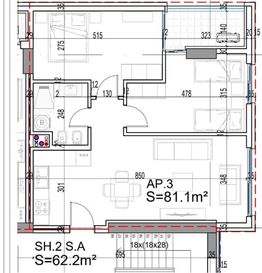 SHITET APARTAMENT 2+1 NE KOMPLEKSIN POSEIDON NE LUNGOMARE!