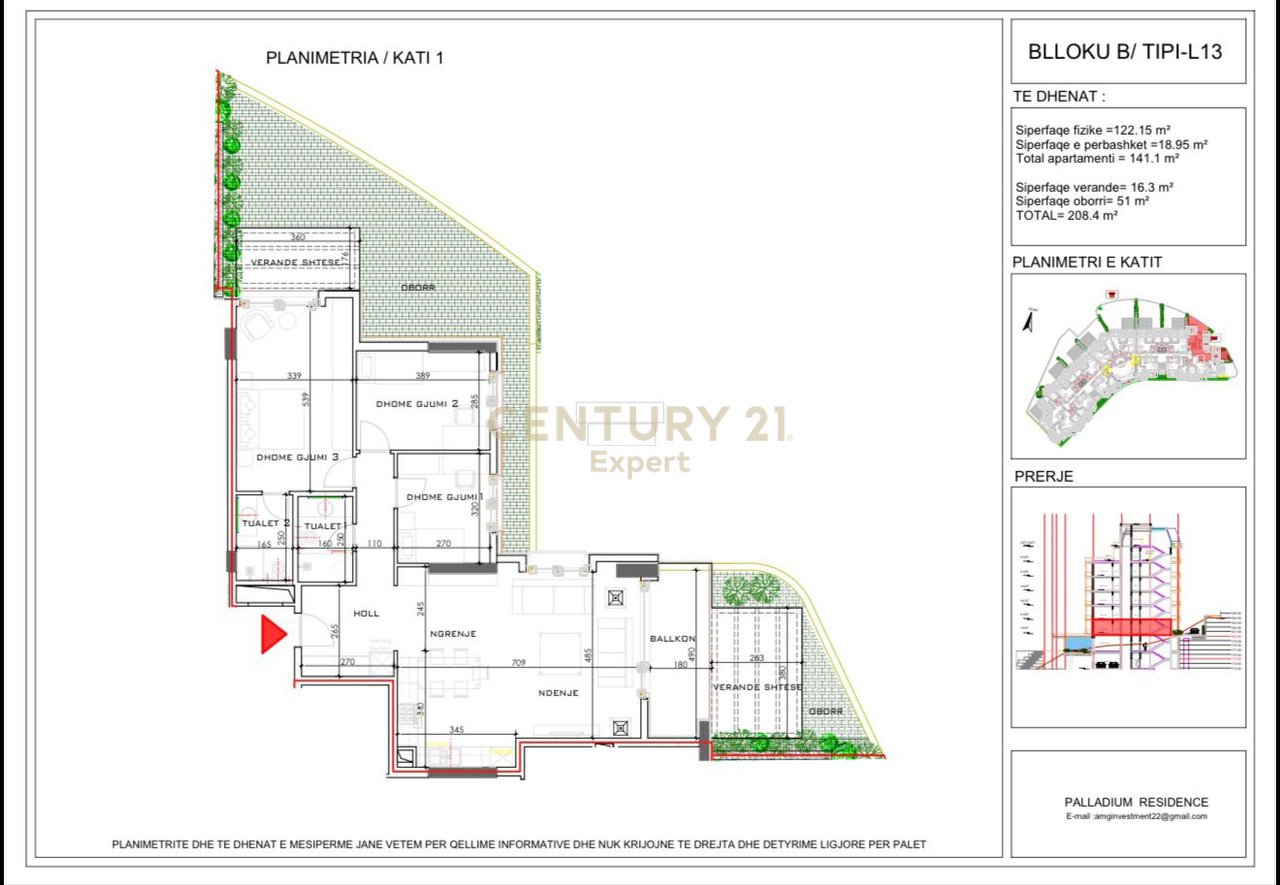 Shitet apartament 3+1+2+ Verand tek Liqeni i Thate