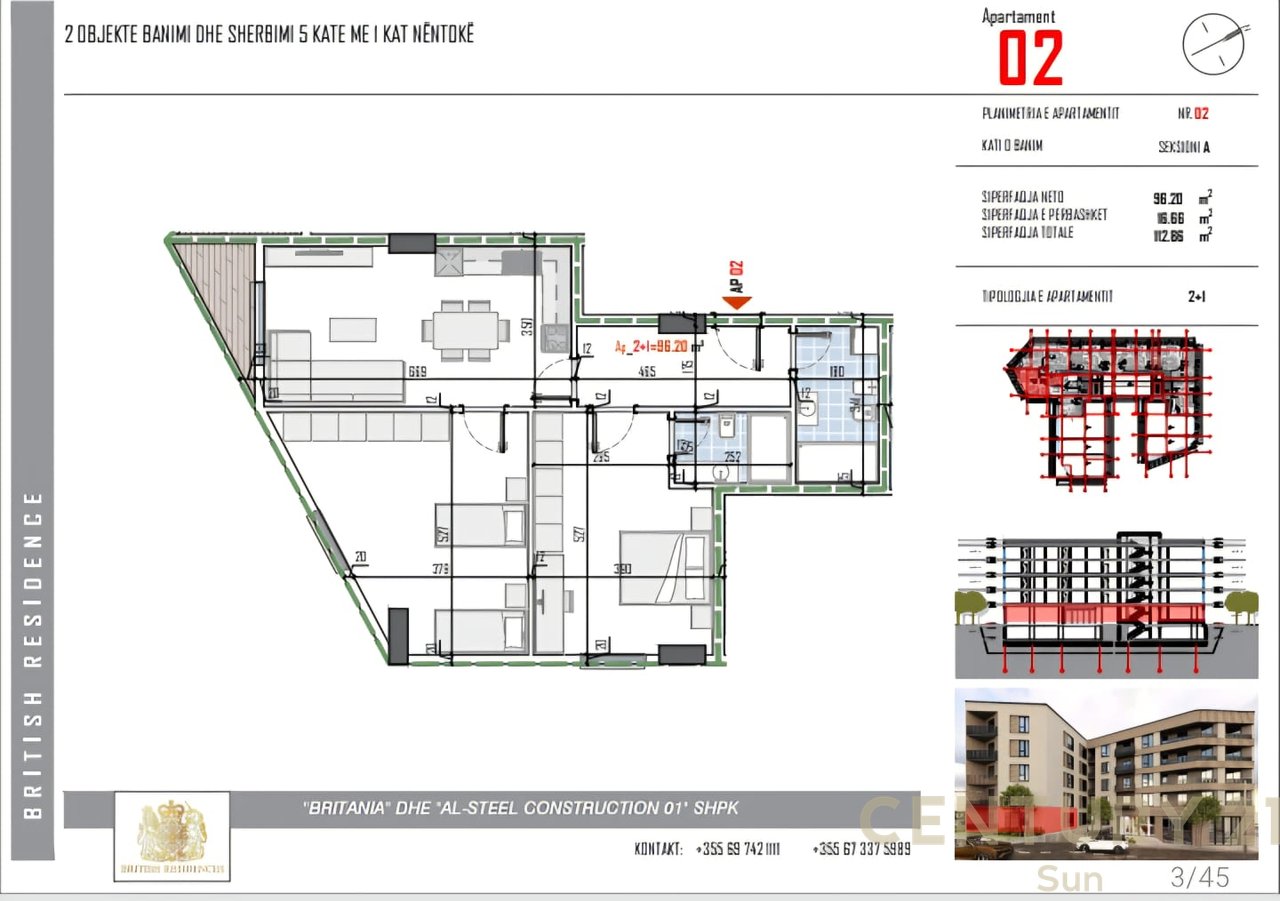 Appartamento 2+1+2 in vendita a British Residence!