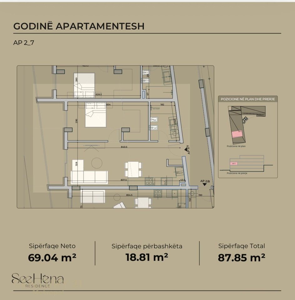 Apartament modern 1+1 në shitje – Mjull-Bathore, Tiranë!