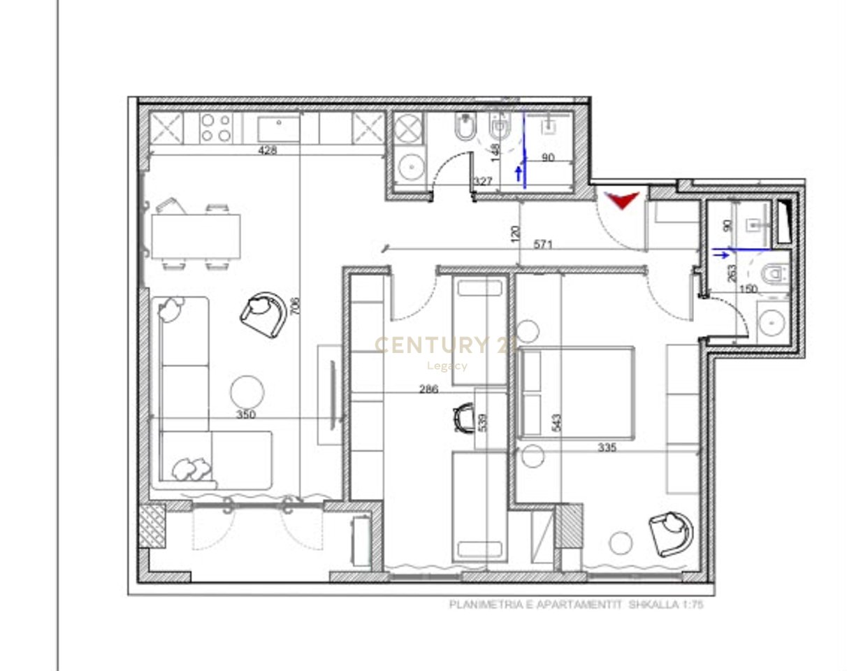 Shitet Apartament 2+1+2 në Rezidencën Splendor, Porcelan