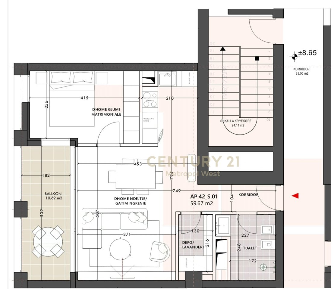 Apartament 1+1  per shitje te Vlora Marine!