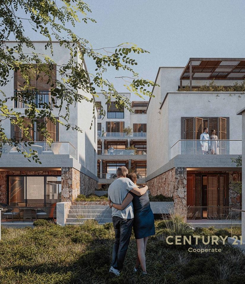 SHESIM APARTAMENT 2+1+2 ME VERANDË DHE PAMJE NGA DETI NË REZIDENCË EKSKLUZIVE NË DHËRMI