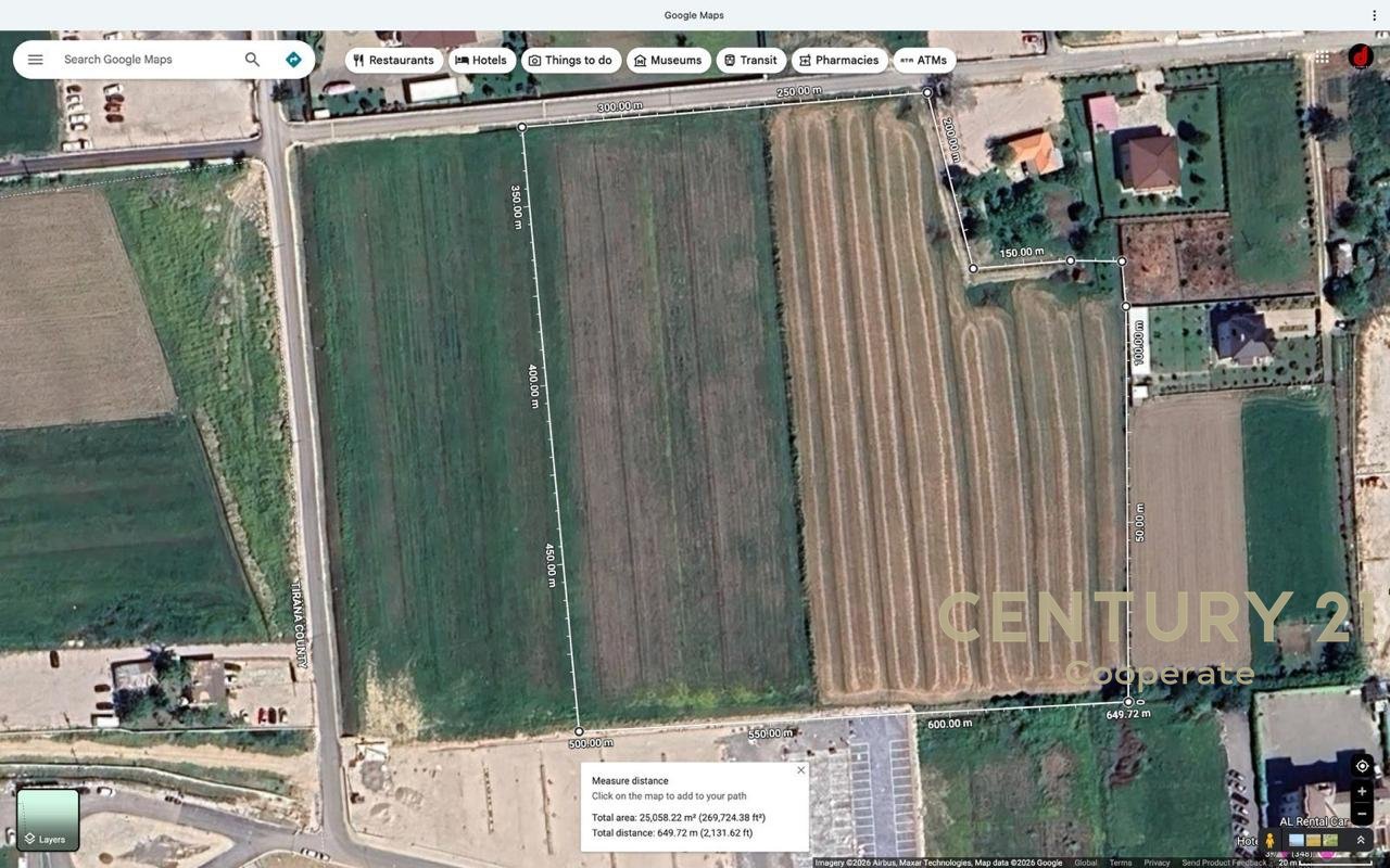 OKAZION! SHESIM TOKË 25.000 m², PRANË AEROPORTIT TË RINASIT