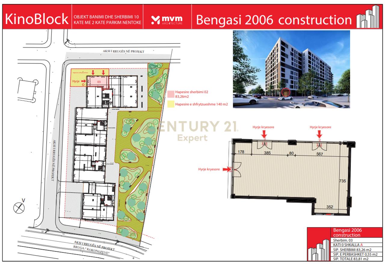 NJESI KOMERCIALE CORNER PER SHITJE NE REZIDENCEN KINOBLOCK, PORCELAN !!