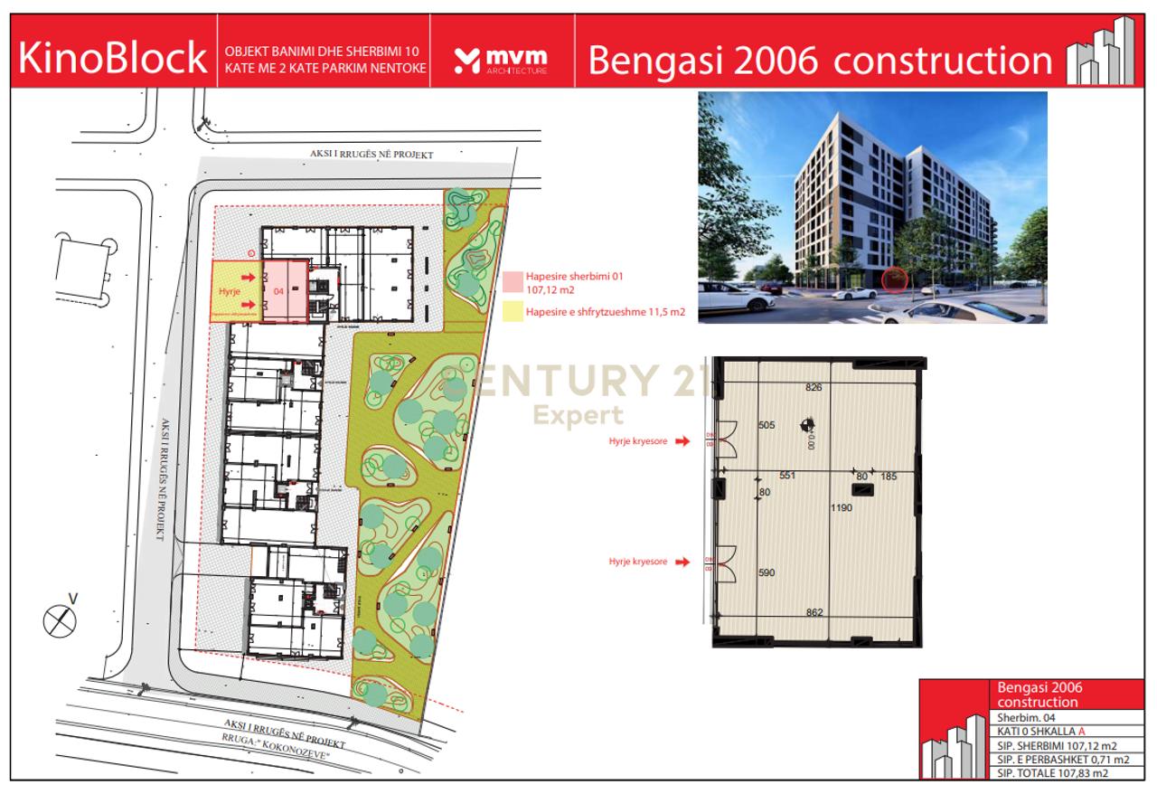 NJESI KOMERCIALE CORNER PER SHITJE NE REZIDENCEN KINOBLOCK, PORCELAN !!