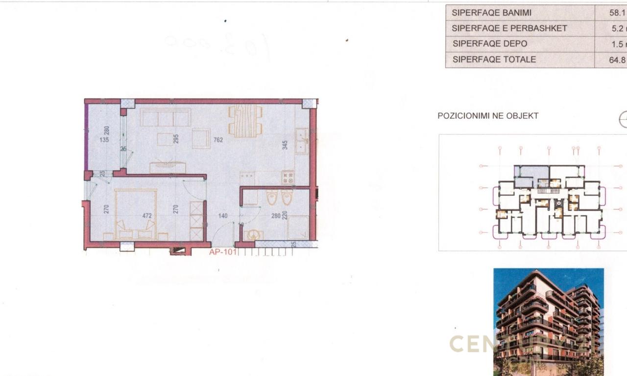 SARANDE SHESIM APARTMENT 1+1 100 METERS FROM THE SEA, POSSIBILITY OF PAYMENT IN INSTALLMENTS