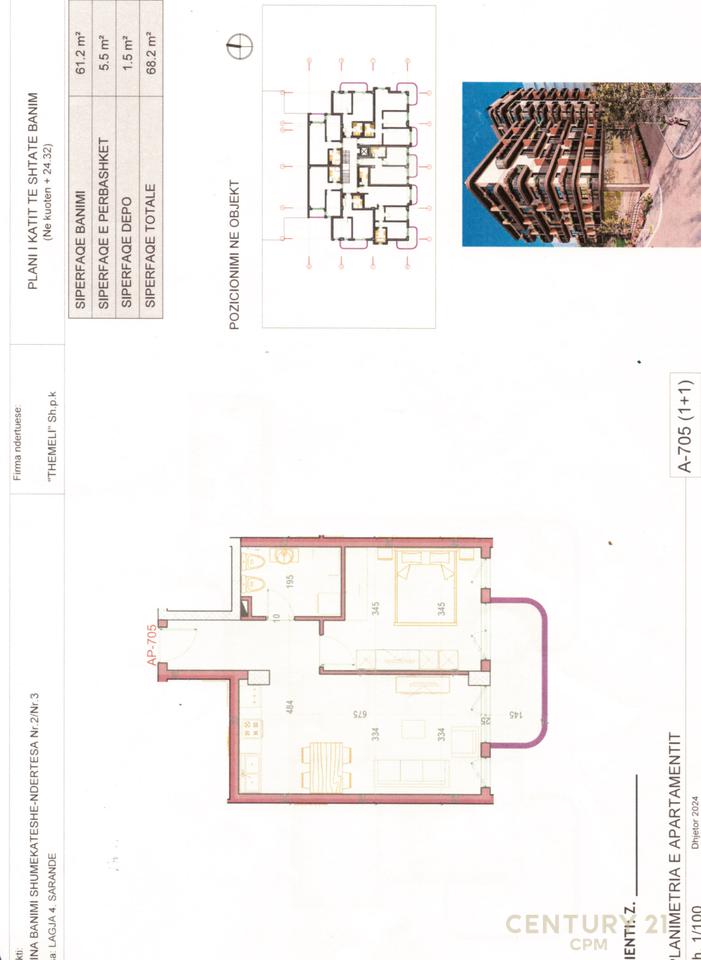 SARANDE SHESIM APARTMENT 1+1 WITH SEA VIEW, 100 METERS FROM THE SEA, POSSIBILITY OF PAYMENT IN INSTALLMENTS