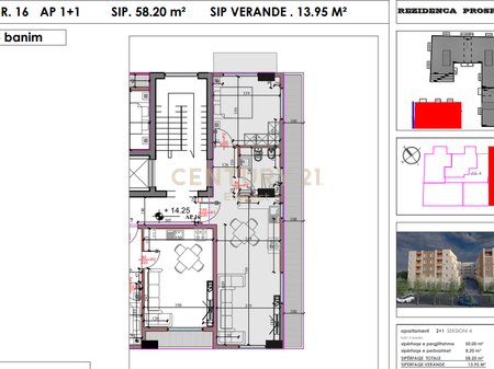 SHESIM APARTAMENT 1+1 ME VERANDE, KOMPLEKSI "KODRA E LIQENIT" NE PASKUQAN