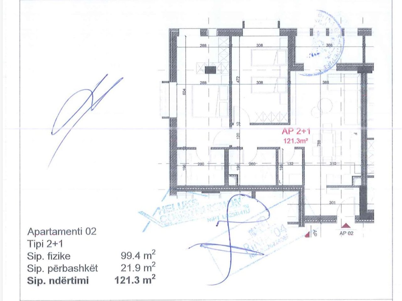 DHERMI, APARTAMENT 2+1 PER SHITJE