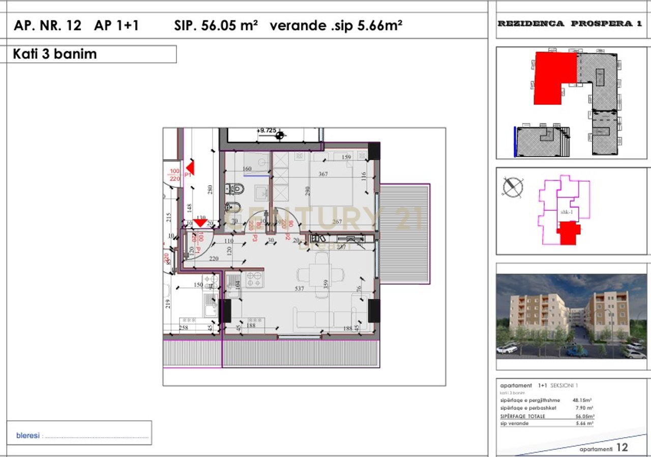 APARTMENT 1+1 FOR SALE – KODRA E LIQENIT!!