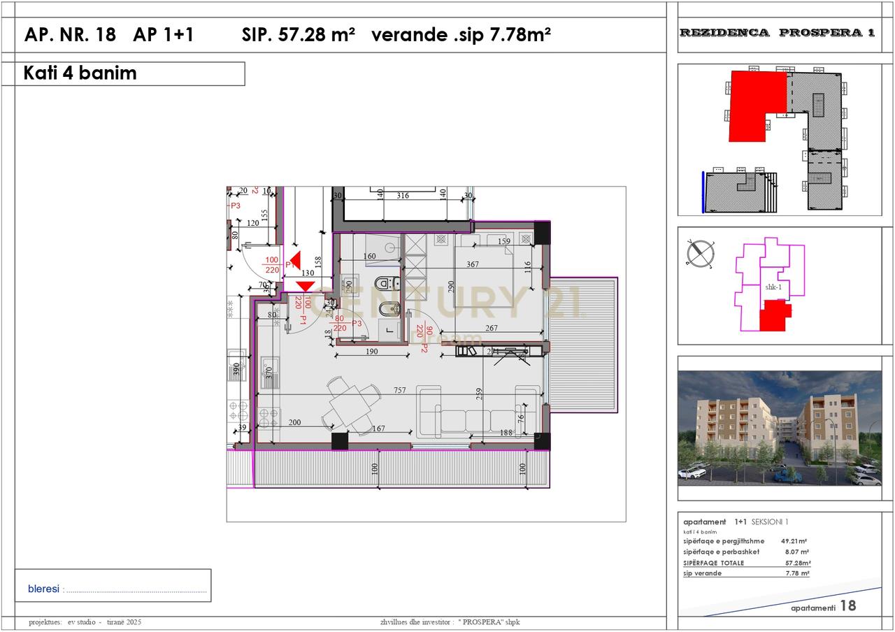 Appartamento 1+1 in Vendita Complesso "Kodra Liqenit" Paskuqan
