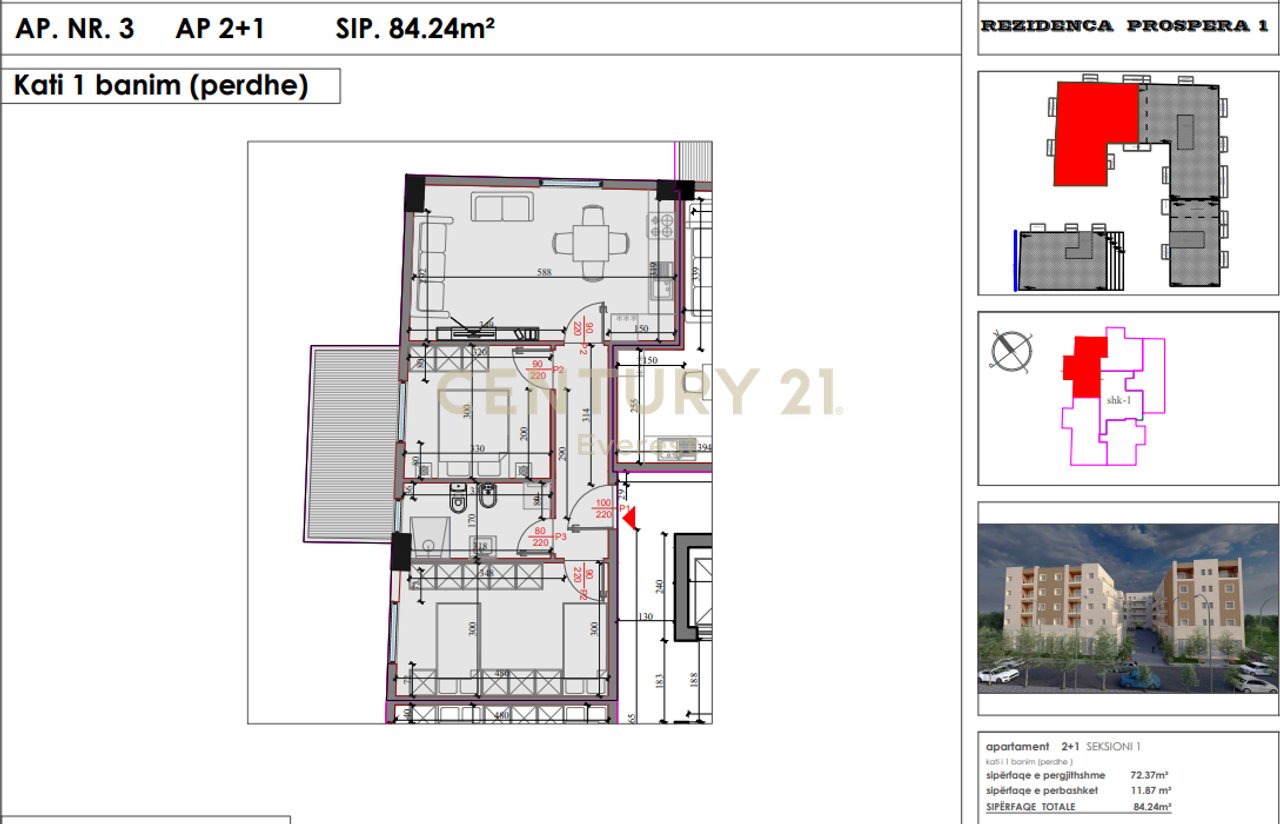 Complex "Kodra e Liqenit", Paskuqan-Shesim apartment 2+1