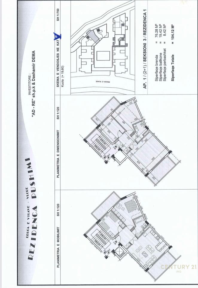 Apartament 2+1 per shitje tek Uji i Ftohte