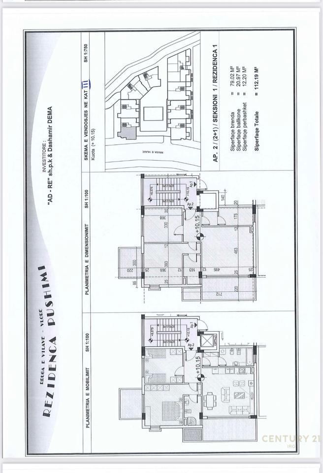 Apartament 2+1+2 per shitje tek Uji i Ftohte