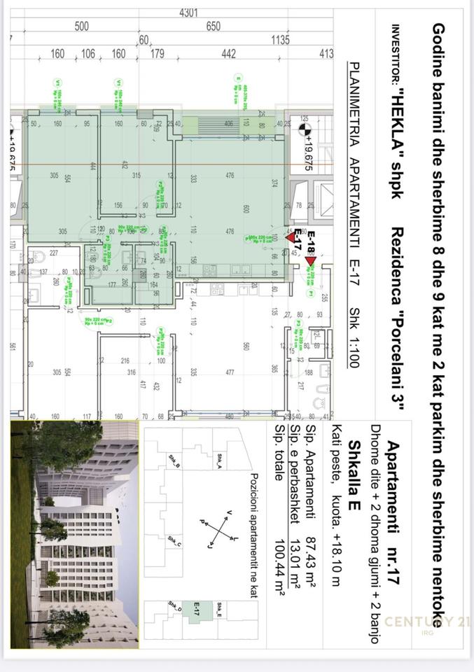 APARTAMENT 2+1+2 TEK REZIDENCA HEKLA,PORCELAN.