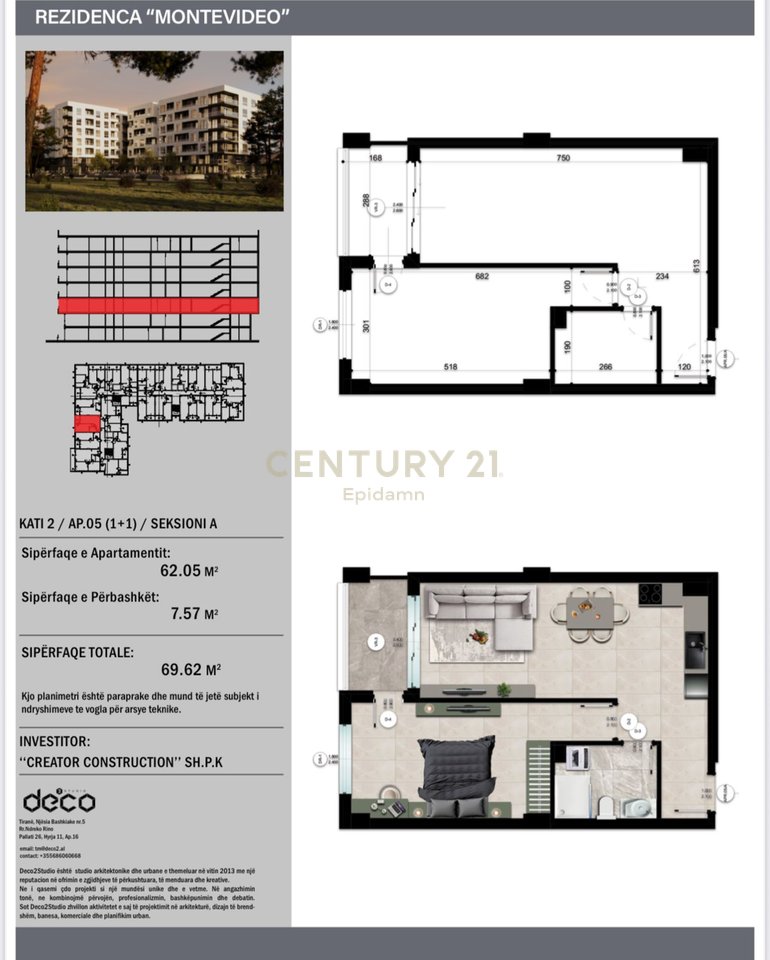 1+1 Apartment For Sale at Mali i Robit 'Montevideo Residence'!