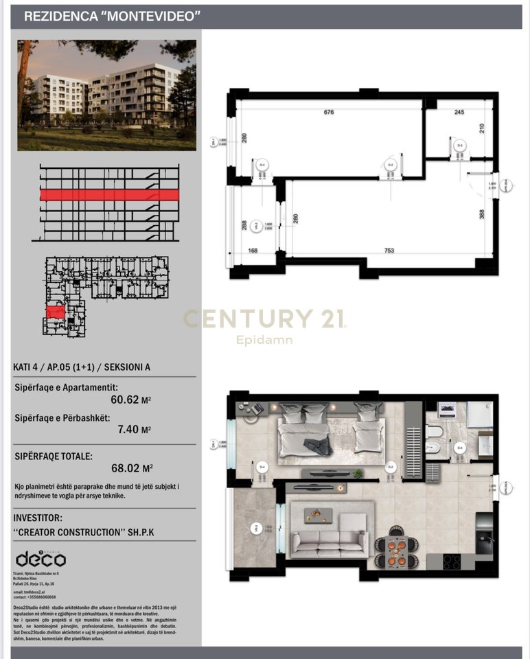 1+1 Apartment For Sale at Mali i Robit 'Montevideo Residence'!