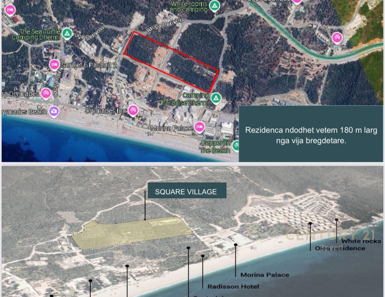 2+1 apartment and parking space for sale in Dhërmi, Vlora in the Square Village complex!!