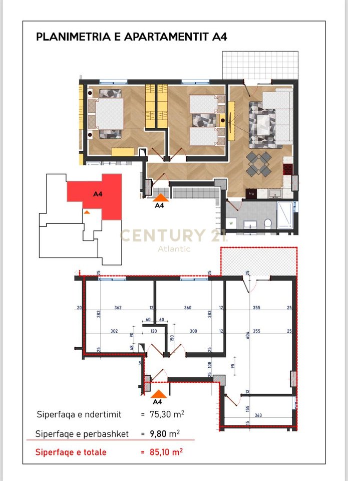 Apartament 2+1 në Shitje në Plazh Iliria, Durrës - | 85.10 m²