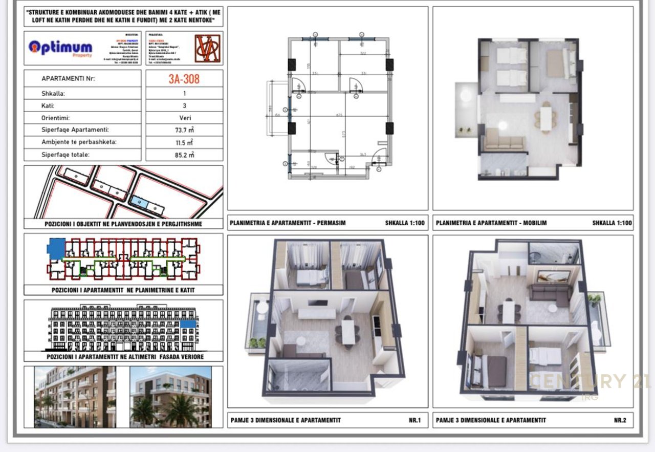 APARTAMENT 2 PLUS 1 PER SHITJE ADRIA REZIDENC, QERRET