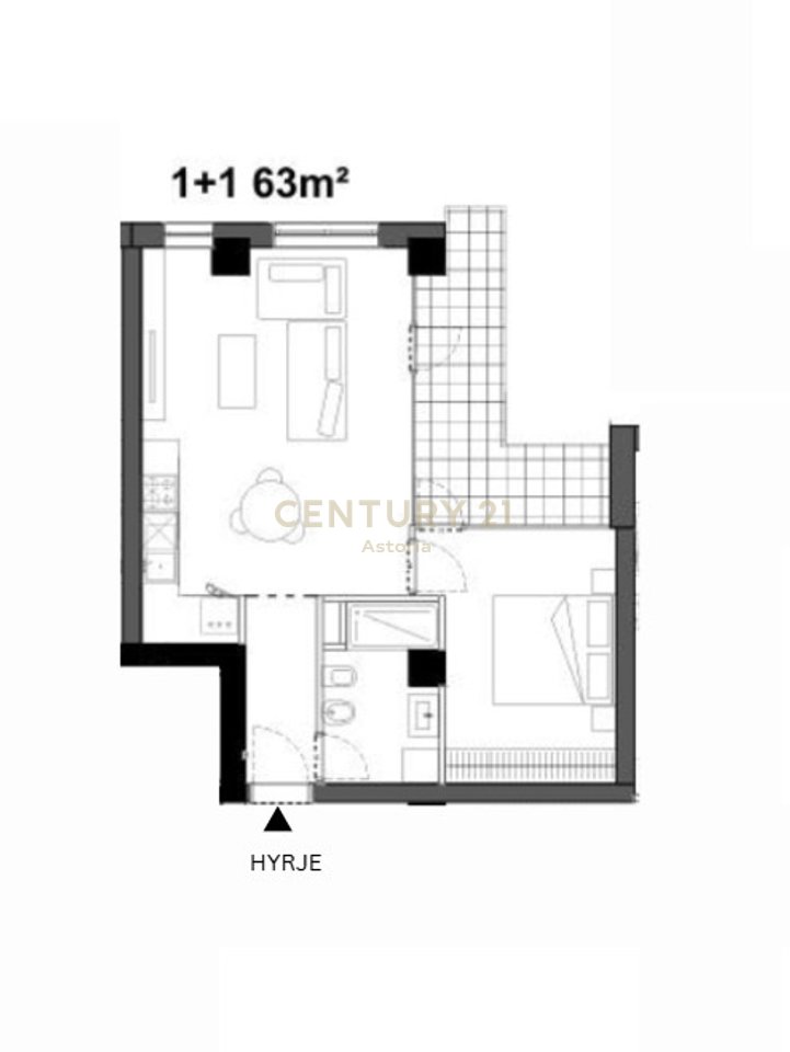 Shitet apartament 1+1, River Park Residence