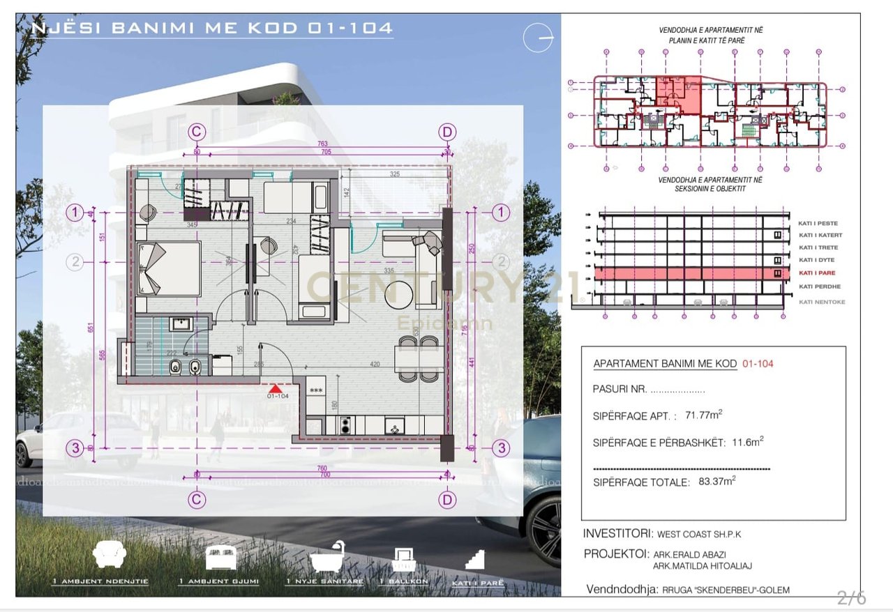 Apartament  2+1 Per Shitje në Rezidencën West Coast – Vetëm 300m nga Deti