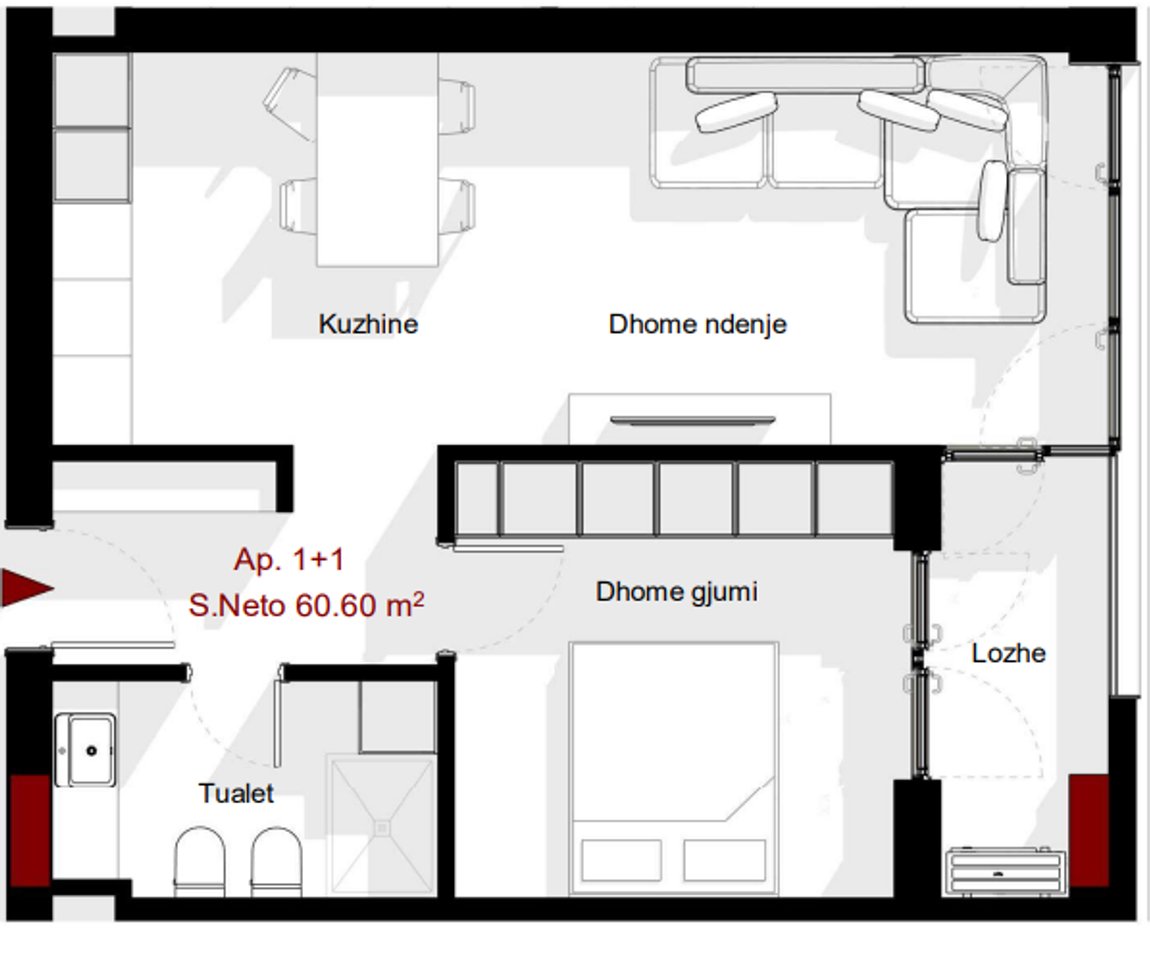 Shitet apartament 1+1 – Fati Residence, Paskuqan