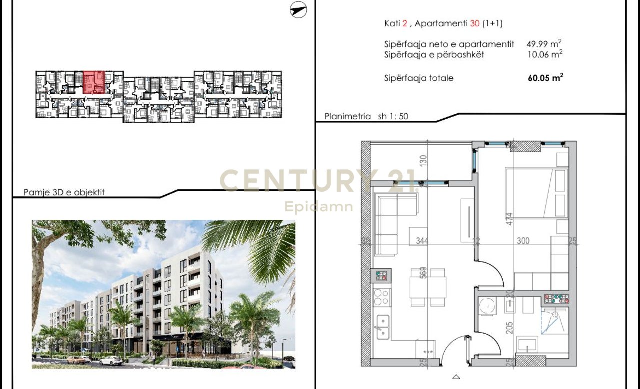 Apartament 1+1 në shitje pranë Malit të Robit