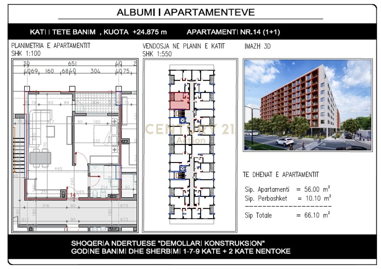 🏡 Shitet Apartament 1+1 në Rezidencën Demollari – Kamëz