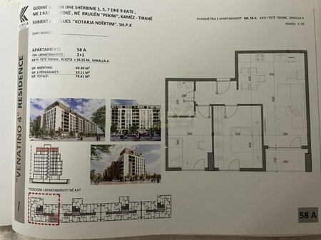 APARTAMENT 2+1 PER SHITJE TEK VENATINO 4, KAMEZ