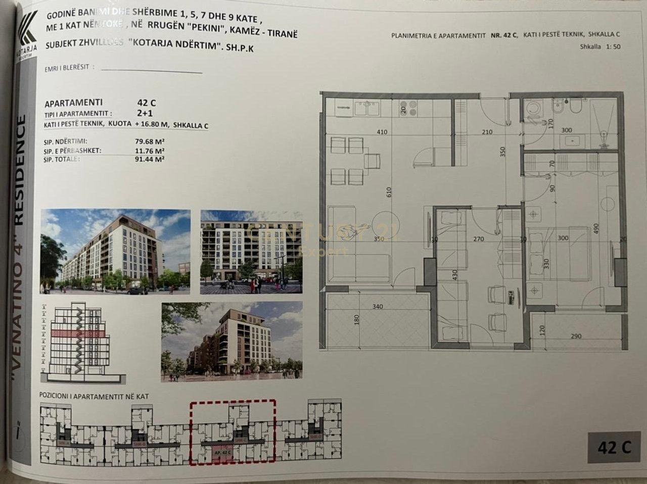 APARTAMENT 2+1+2 PER SHITJE TEK VENATINO 4, KAMEZ