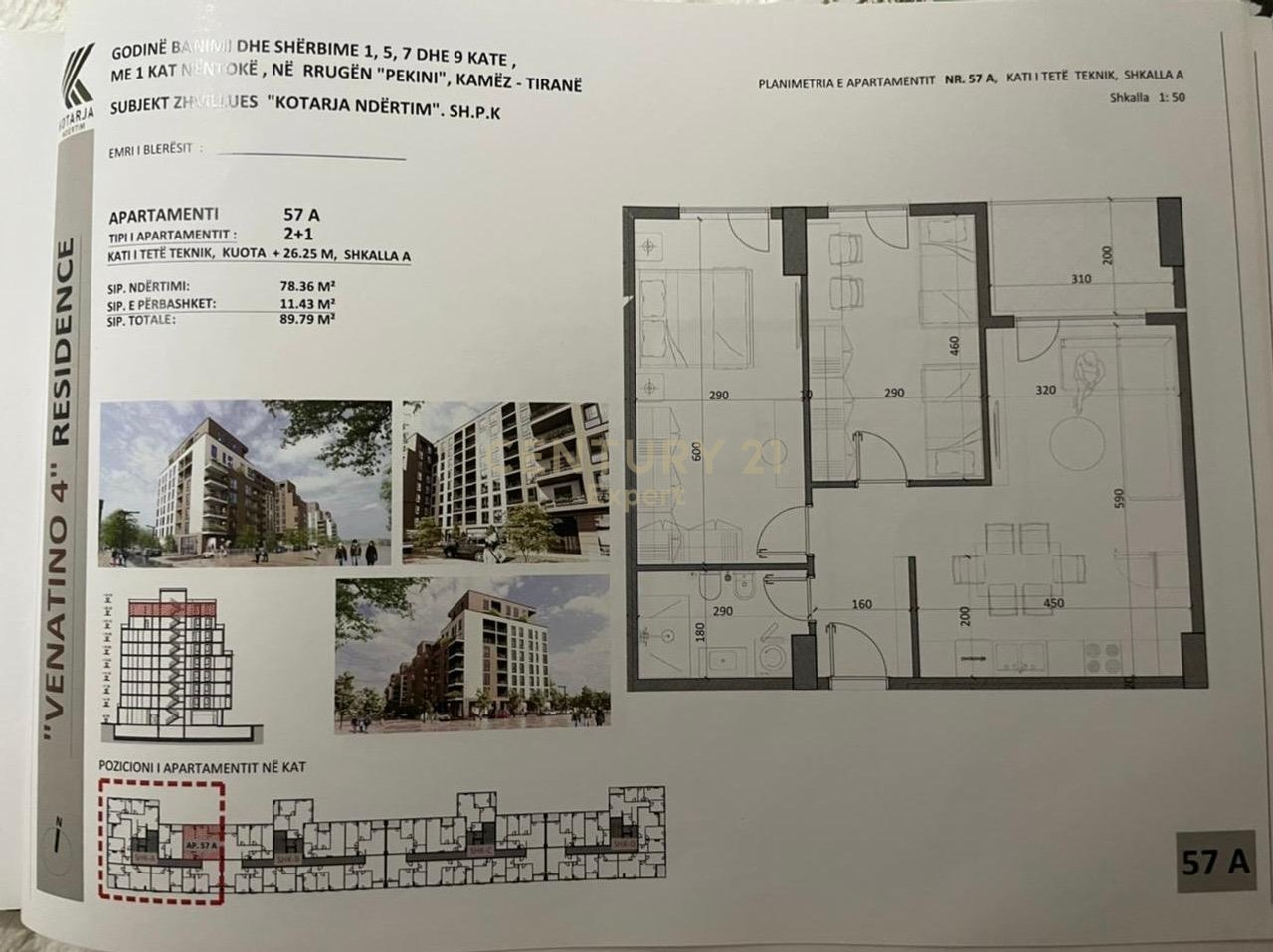 APARTAMENT 2+1 PER SHITJE TEK VENATINO 4, KAMEZ