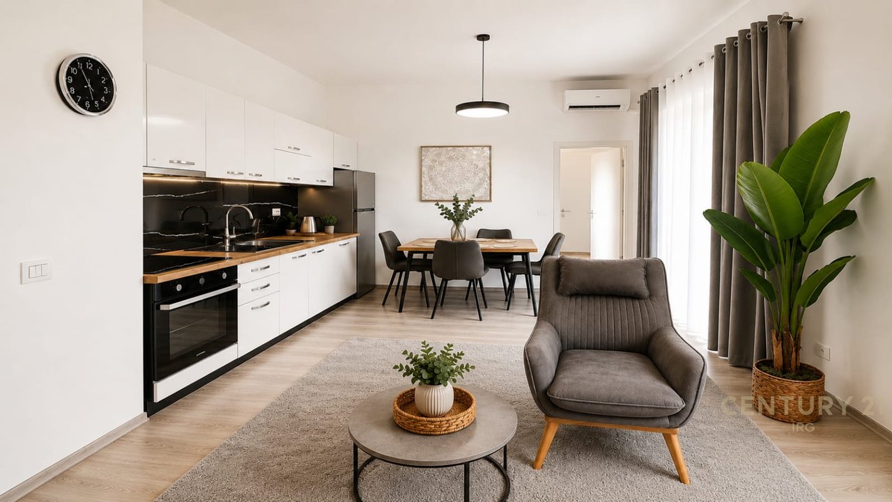 Appartamento 1+1 Appena Arredato in Affitto nella Residenza Mangalem, Ali Demi