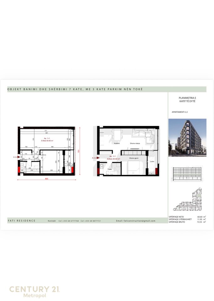 Shitet apartament 1+1 – Fati Residence, Paskuqan